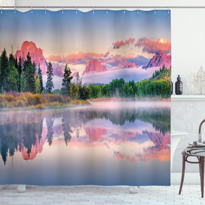 Calm Sunrise on Snake River Shower Curtain