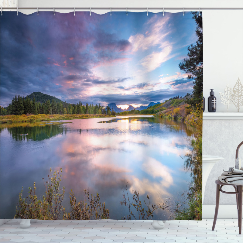 Sunset on Oxbow Bend Shower Curtain
