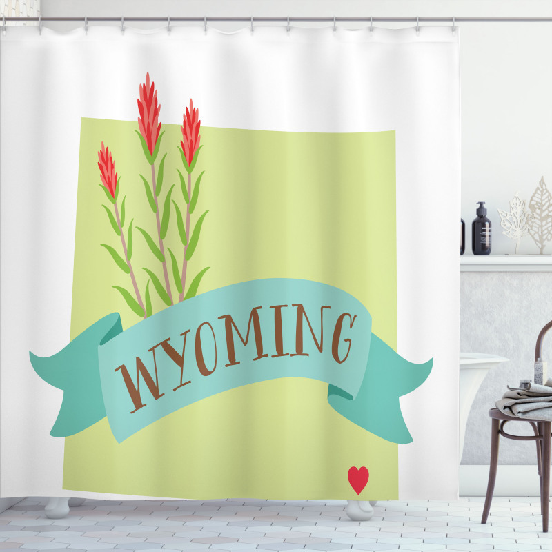 State Flower and Name Shower Curtain