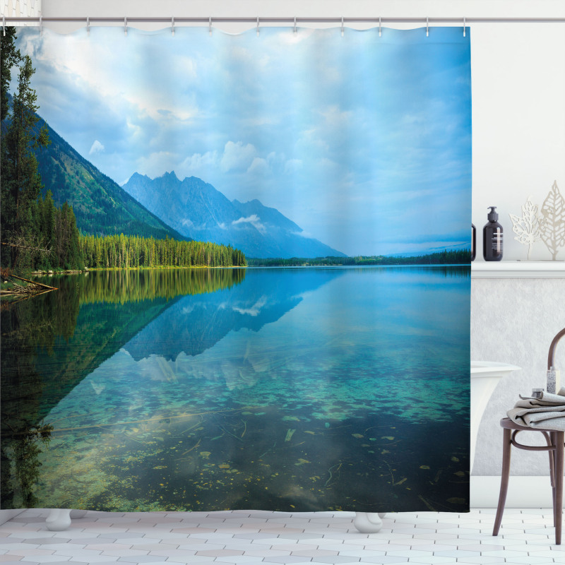 Reflections on Leigh Lake Shower Curtain