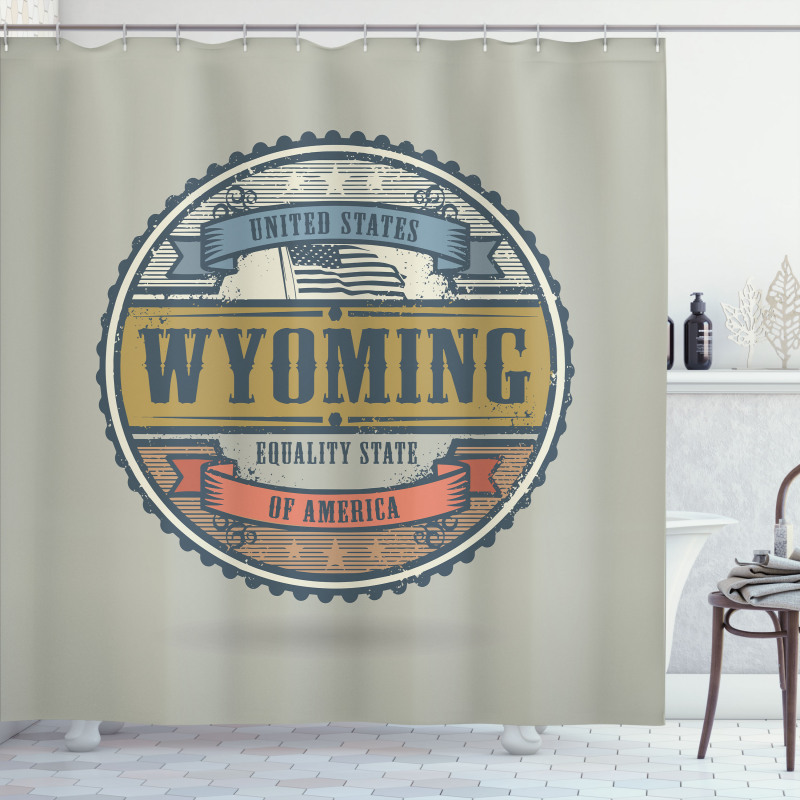 Grunge Stamp Equality State Shower Curtain