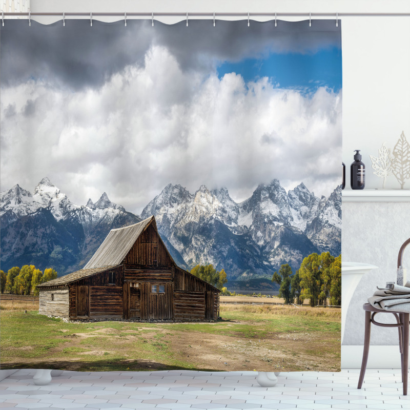 Rustic Wooden Cottage View Shower Curtain