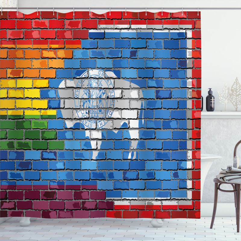 Equality State and Gay Flag Shower Curtain