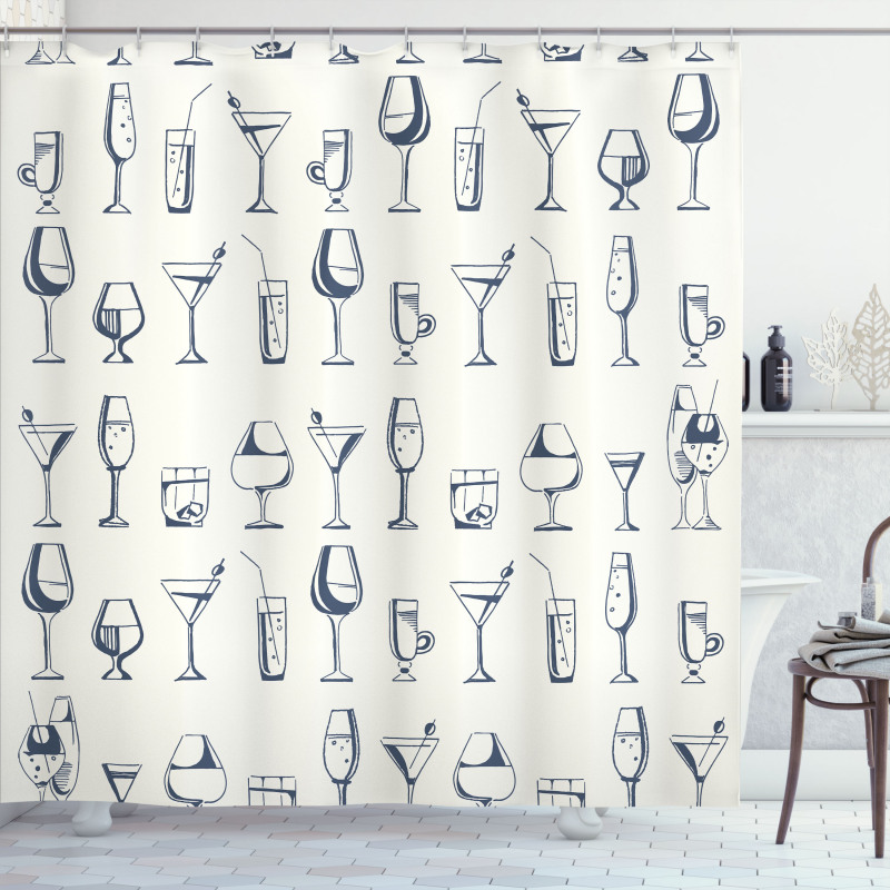 Alcohol Beverages Cocktails Shower Curtain