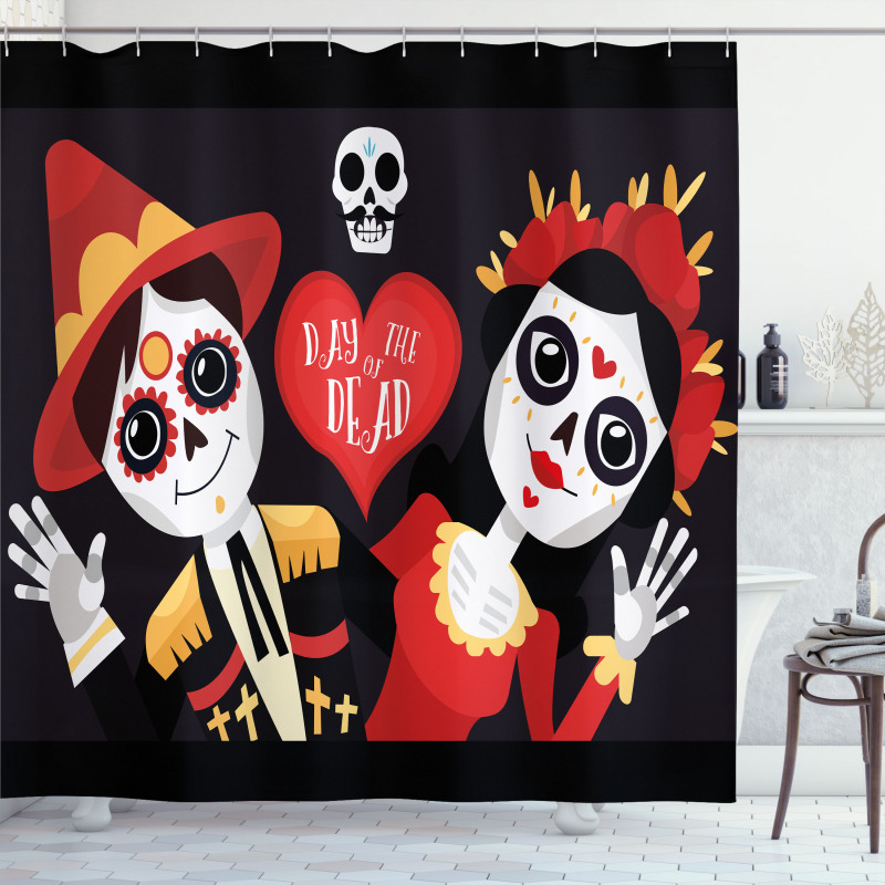 Sugar Skull Art Shower Curtain