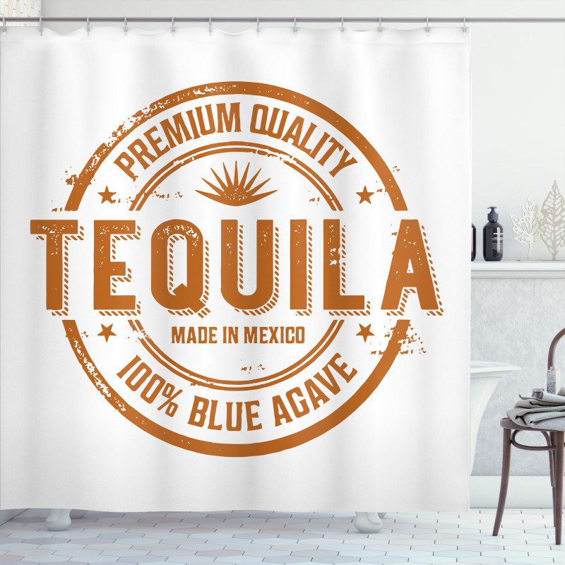 Mexican Drink Retro Stamp Shower Curtain