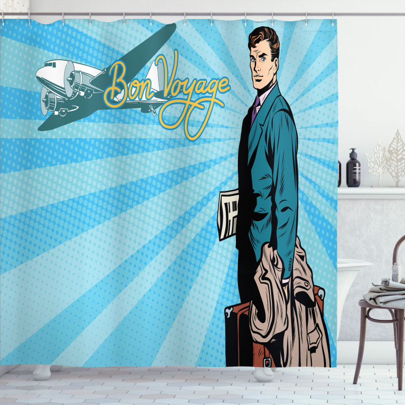 Retro Handsome Passenger Shower Curtain