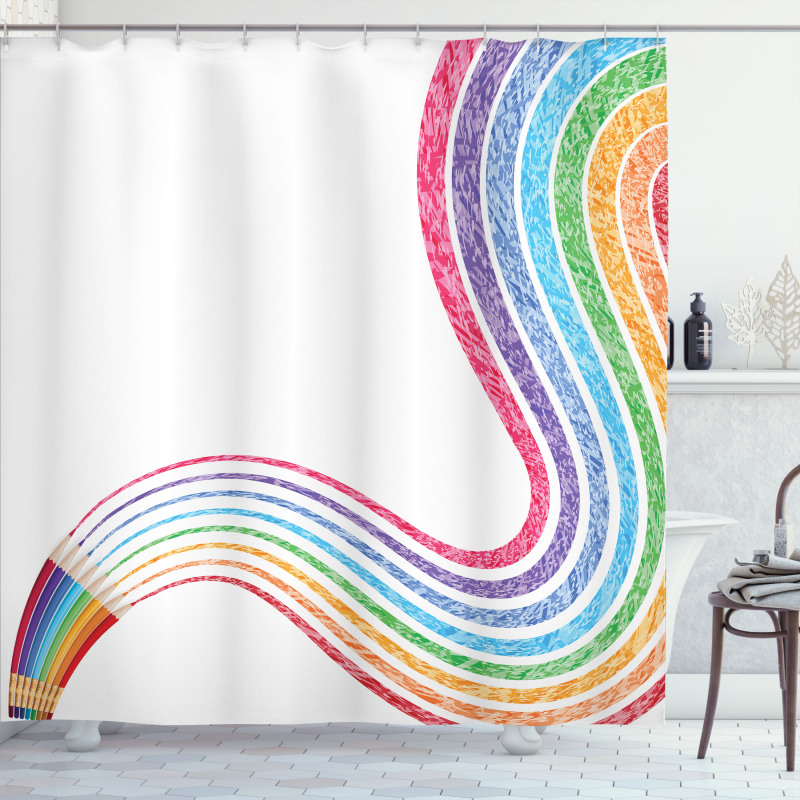 Imagination Themed Pencils Shower Curtain