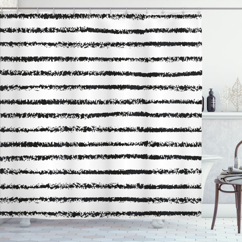 Grungy Brushstroke Lines Shower Curtain