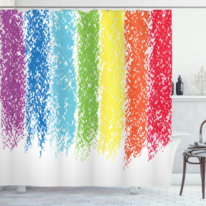 Cheerful Pastel Painting Shower Curtain