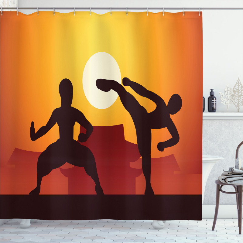 Chinese Boxing Sports Human Shower Curtain