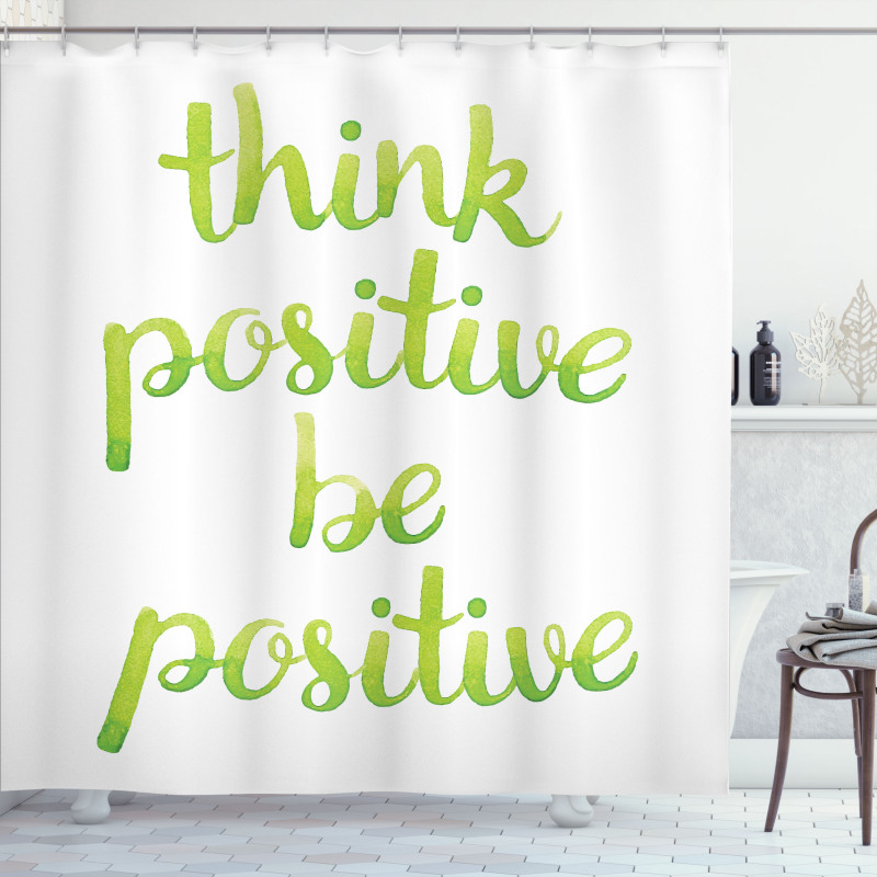 Words in Green Tone Shower Curtain