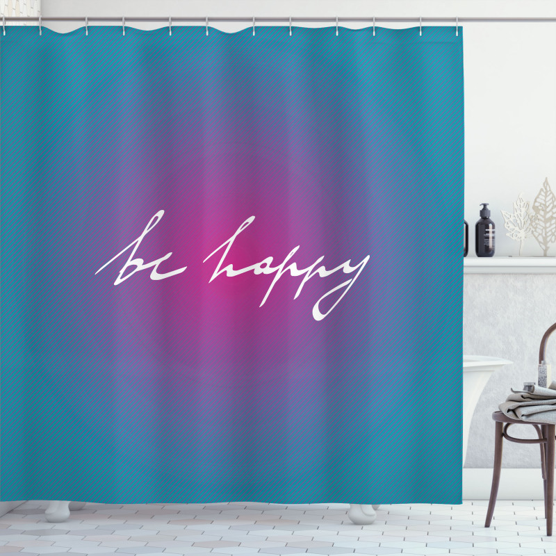 Energetic Be Happy Shower Curtain