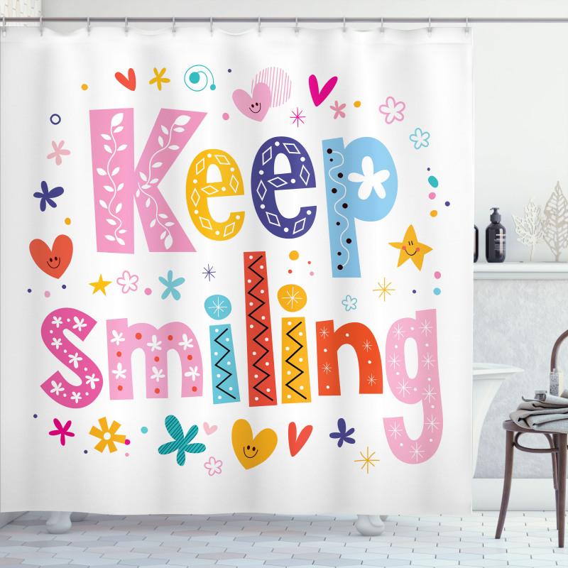 Vivid Keep Smiling Shower Curtain