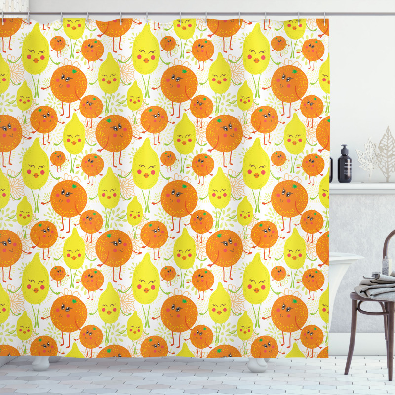 Cheerful Lemon and Orange Shower Curtain