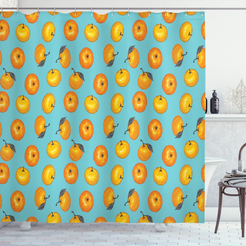 Drawn Mandarins Shower Curtain