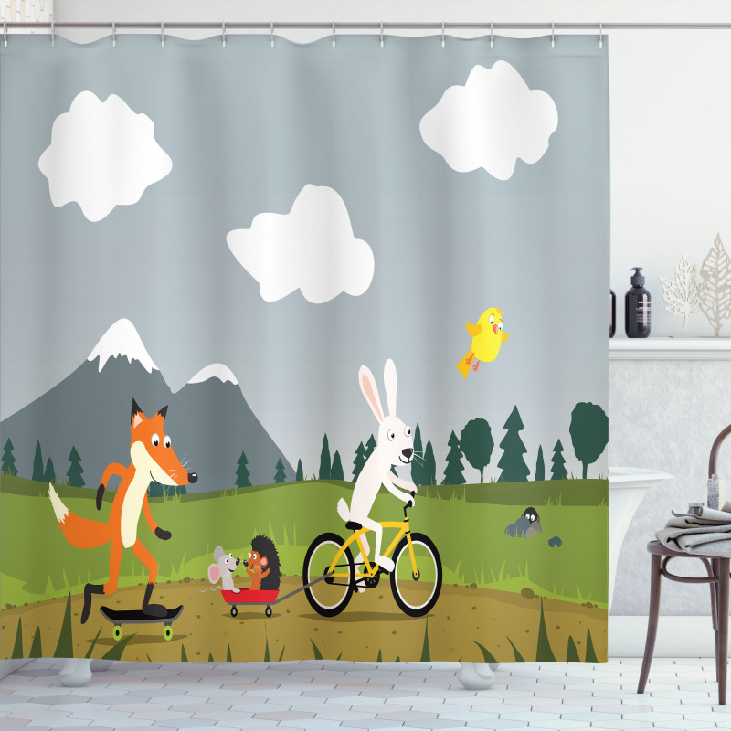 Having Fun in Nature Shower Curtain