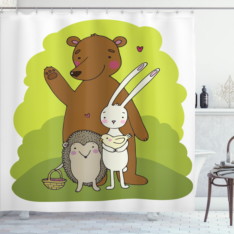 Simple Animals Shower Curtain