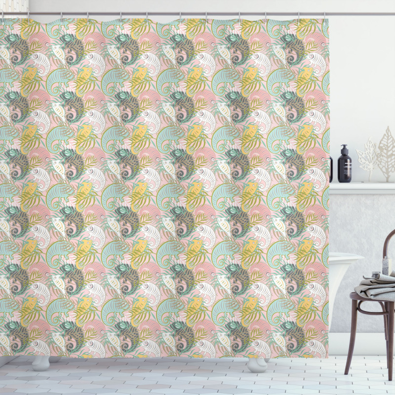 Abstract Chameleons Shower Curtain