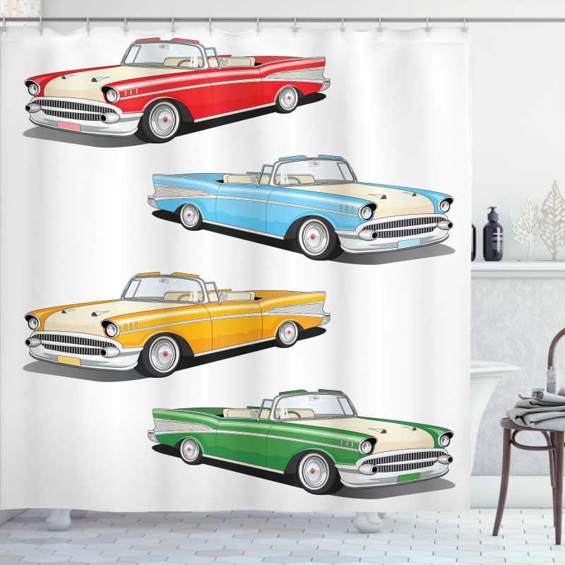 Roadsters Old Vintage Shower Curtain