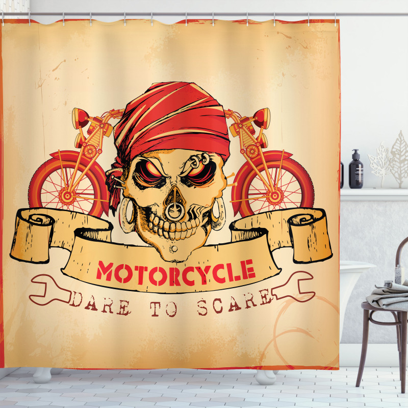 Spooky Racer Motorcycle Shower Curtain