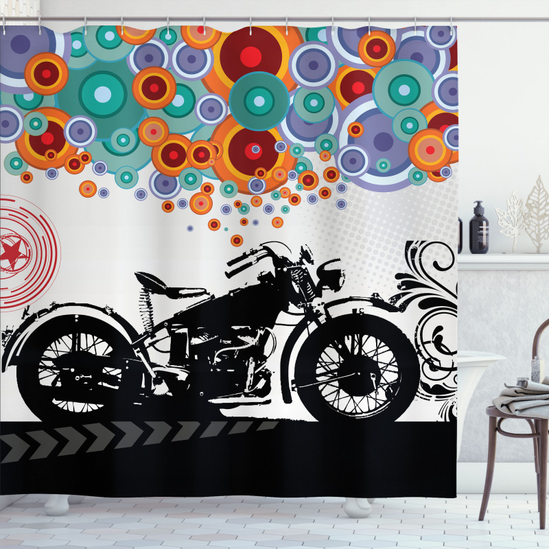 Urban Abstract Circles Shower Curtain