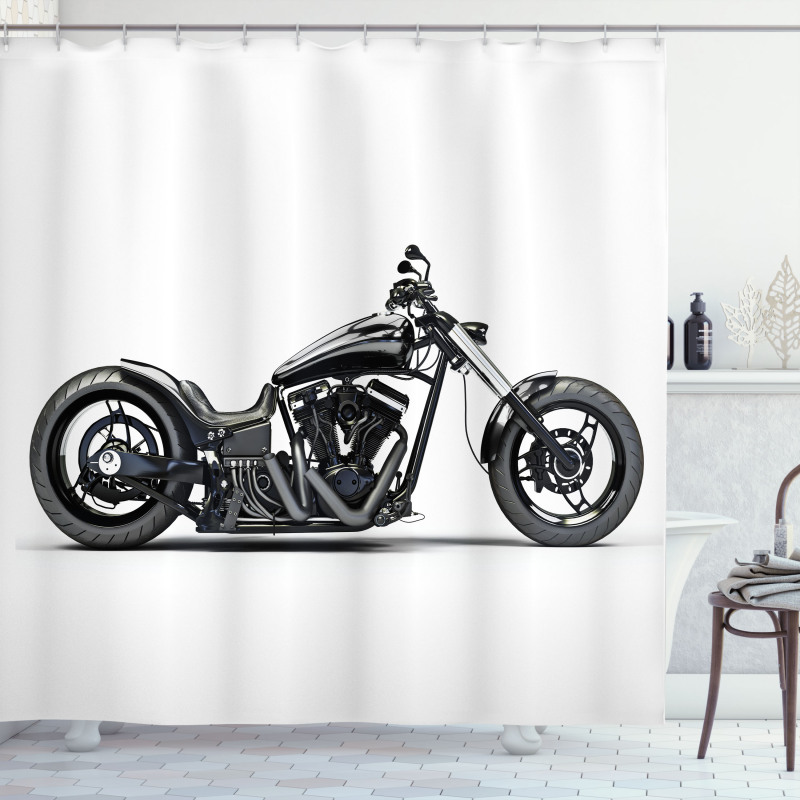 Custom Motorcycle Shower Curtain