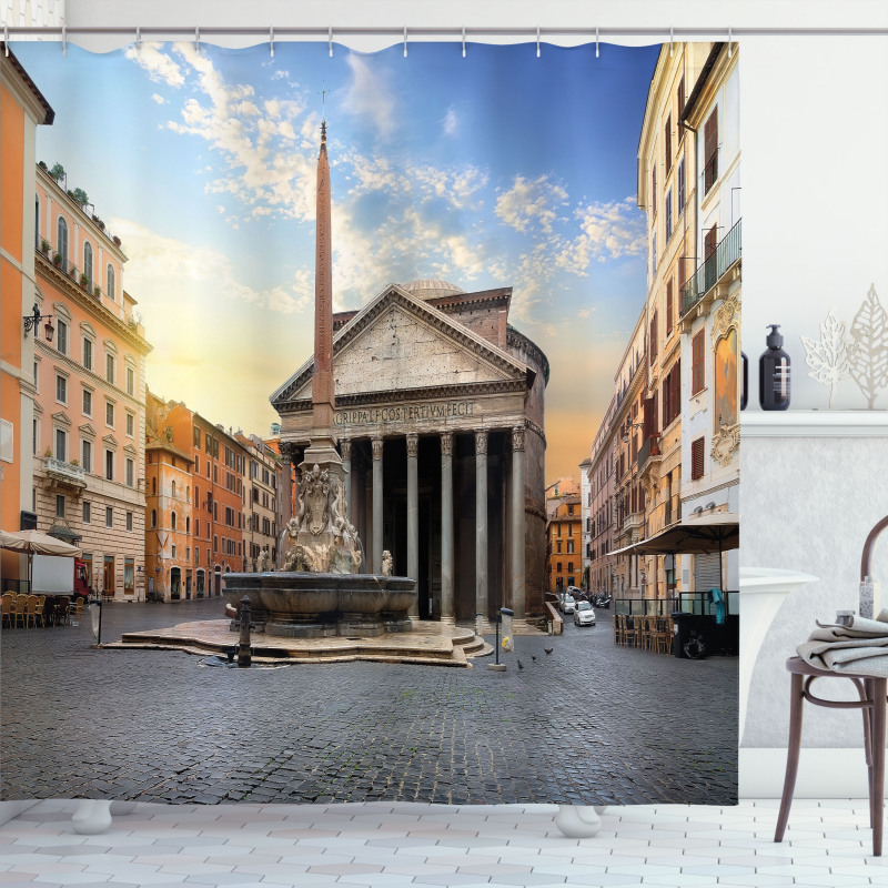 Pantheon Fountain in Rome Shower Curtain