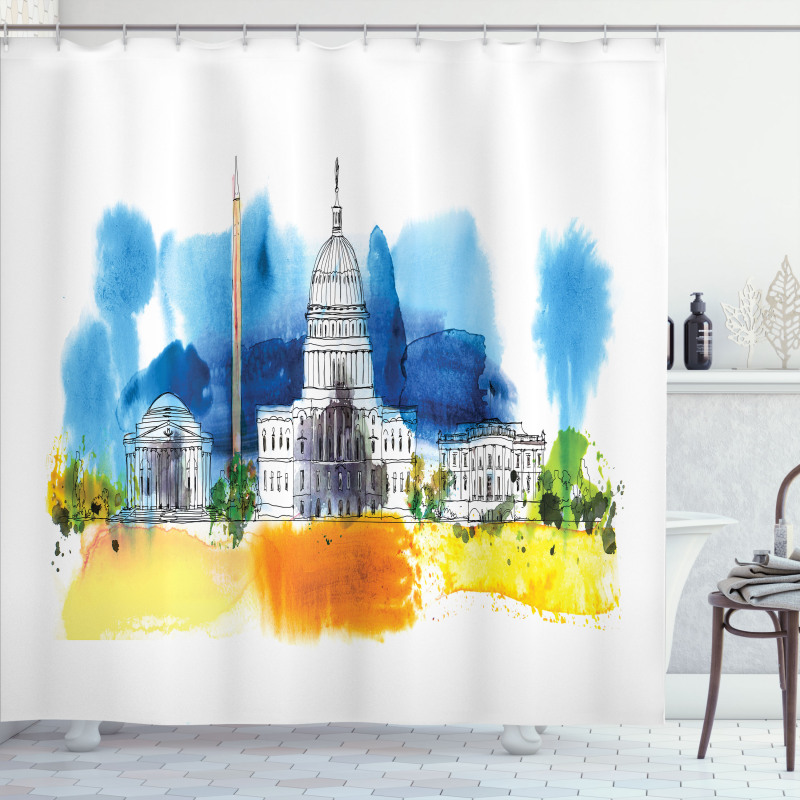 White House Paint Shower Curtain