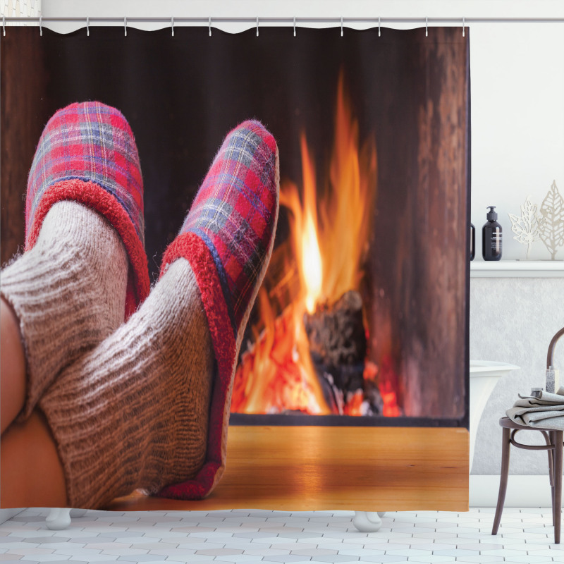 Cozy Socks and Slippers Shower Curtain