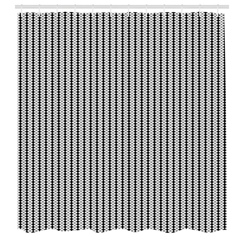 Simetrik Duş Perdesi File Benzeri Modern ve Şık Geometrik Desen