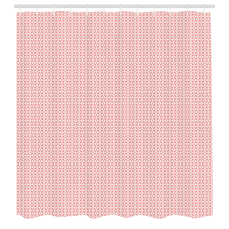 Retro Duş Perdesi Romantik Çiçek Benzeri Hoş Geometrik Desenler