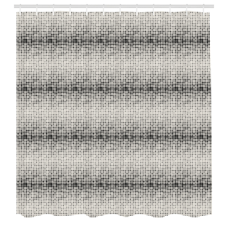 Geometrik Duş Perdesi Minik Puantiye Desenli