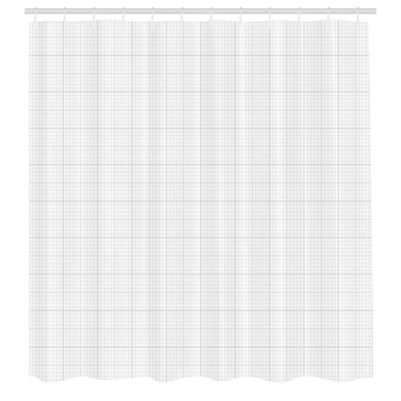 Geometrik Duş Perdesi Milimetrik Çizgiler ve Kareler