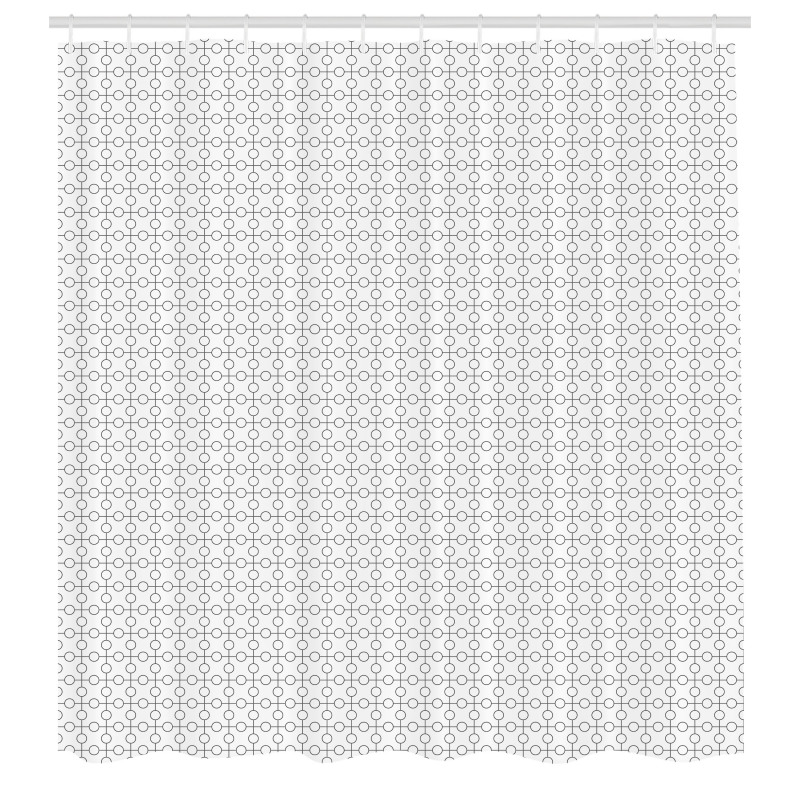 Geometrik Duş Perdesi Sade Minimal Basit Yuvarlak Şekiller 