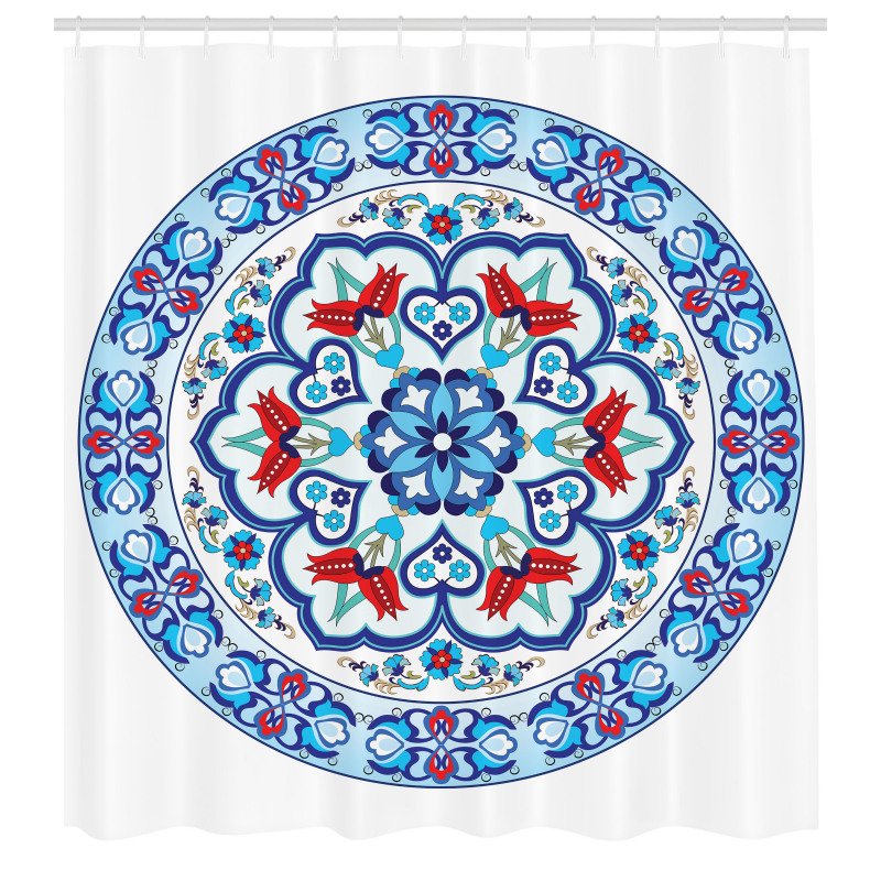 Mandala Duş Perdesi Çini Desenli