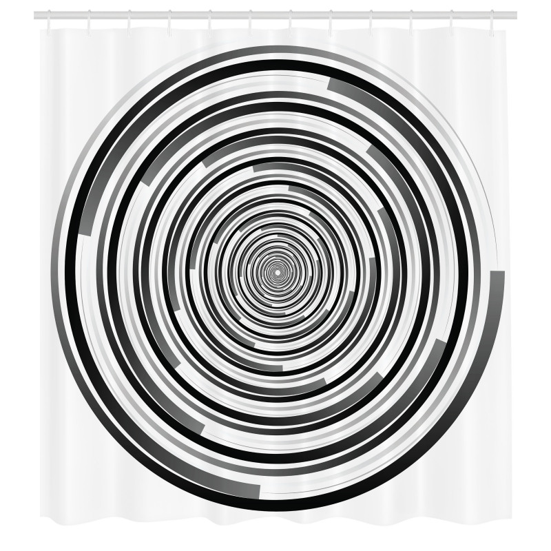 Geometrik Duş Perdesi Siyah Gri Sonsuz Girdap