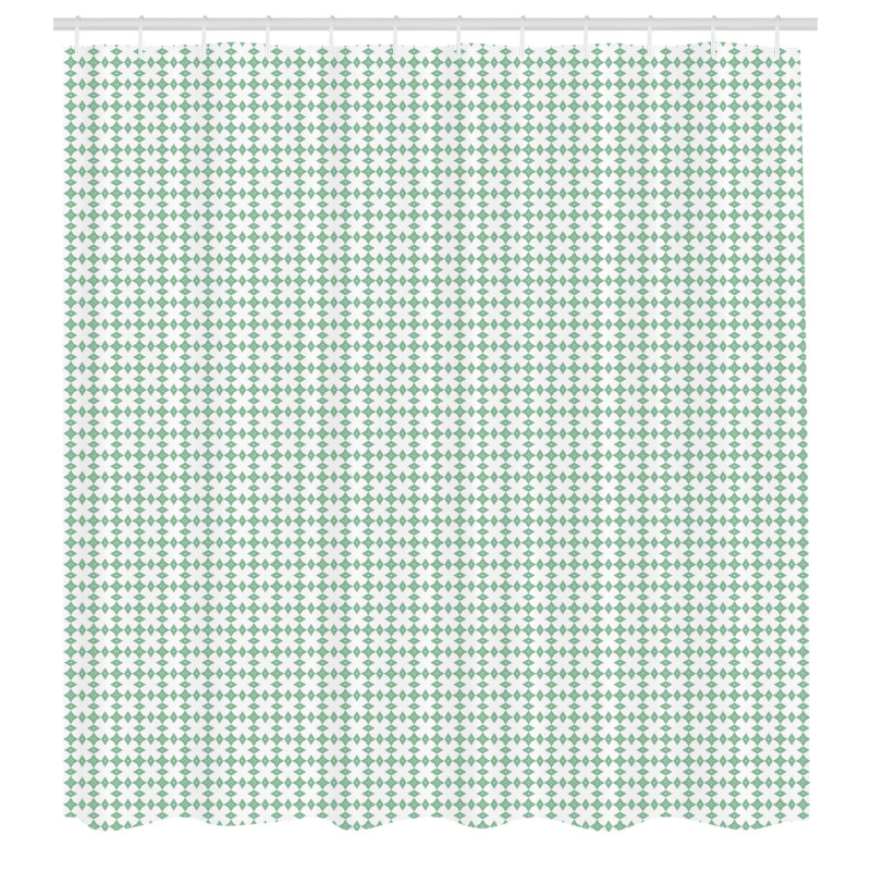 Geometrik Duş Perdesi Minik Dörtgenler Desenli