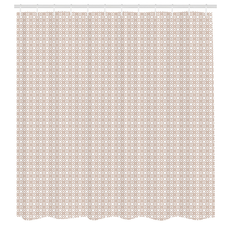 Geometrik Duş Perdesi Soyut Çiçeksi Dekoratif Grafik Tasarım