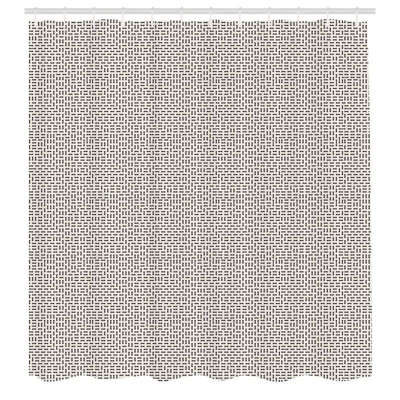 Geometrik Duş Perdesi Monokrom Minik Şekilli
