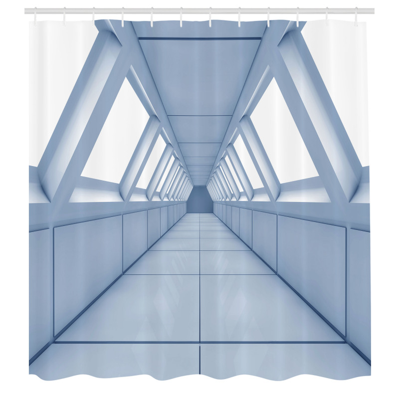 Uzay Duş Perdesi Uzay Gemisi Temalı Geçiş Yolu Manzarası