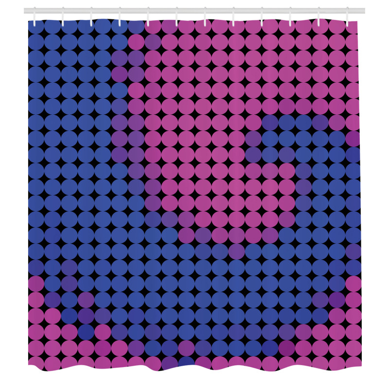 Geometrik Duş Perdesi Şık Mor Mavi Girdap