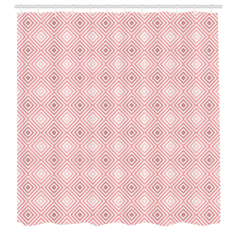 Geometrik Duş Perdesi Pastel Eşkenar Dörtgen Desenli