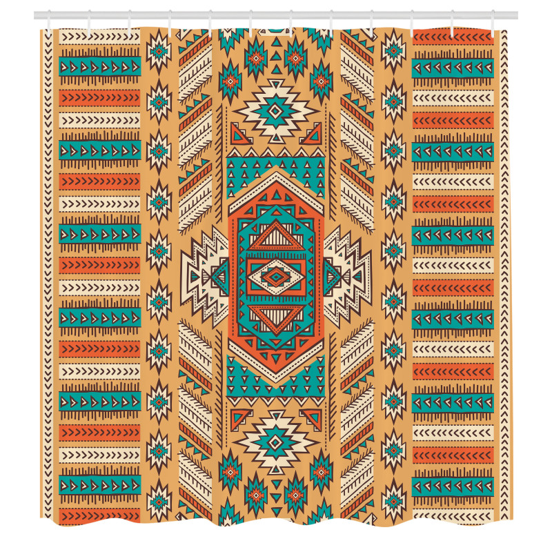 Tribal Duş Perdesi Etnik Kilim Motifli