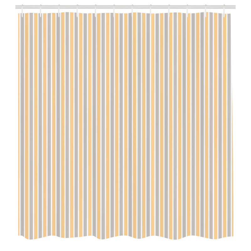 Geometrik Duş Perdesi Gri ve Sarı Çizgili
