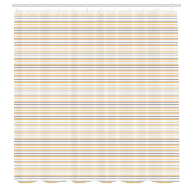 Geometrik Duş Perdesi Sarı ve Gri Çizgili