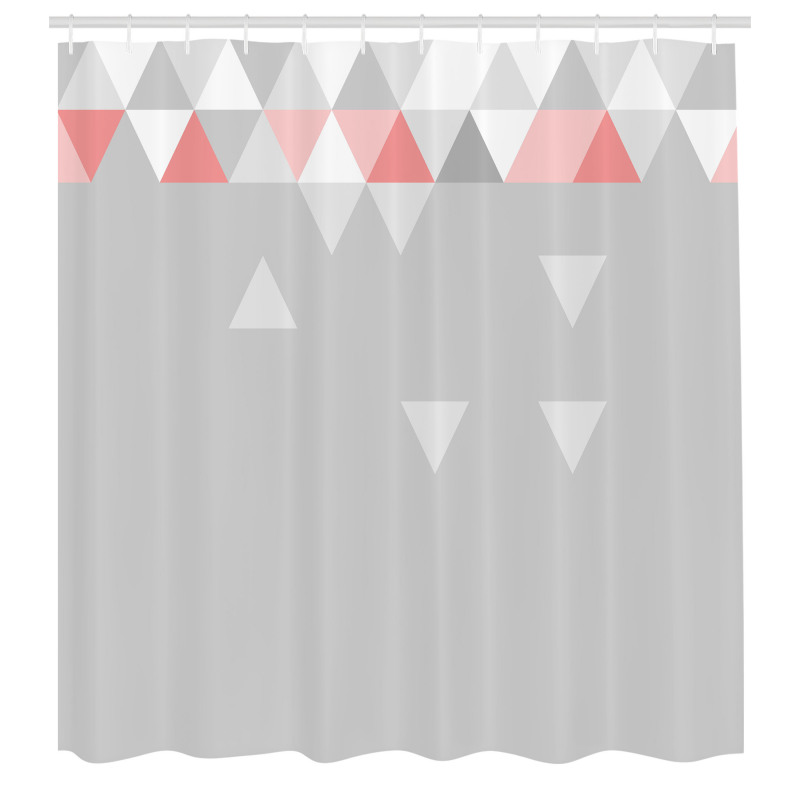 Modern Duş Perdesi Aşağı ve Yukarı Uçlu Pastel Ton Üçgenler