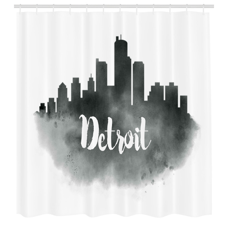 Mimari Duş Perdesi Siyah Beyaz Detroit