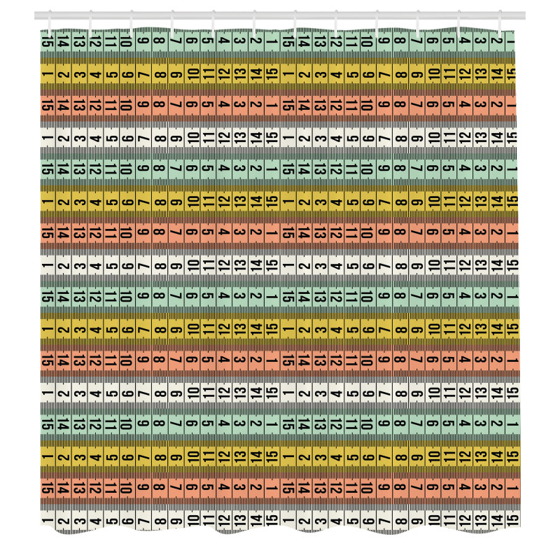 Sayı Duş Perdesi Dikiş Malzemesi Mezura Temalı Duvar Kağıdı