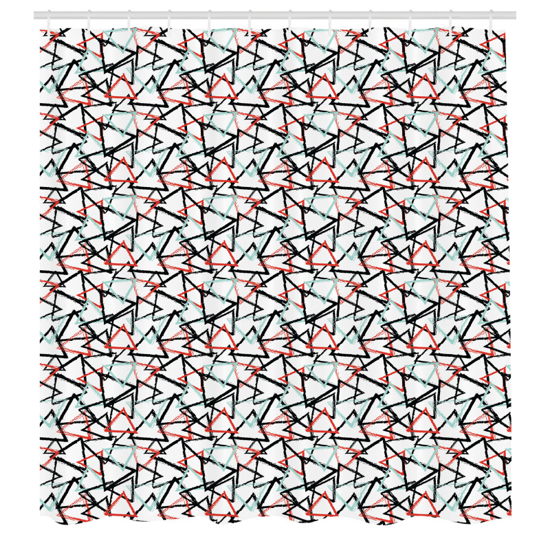 Geometrik Duş Perdesi Belirsiz Kenarlı Üçgenli Duvar Kağıdı